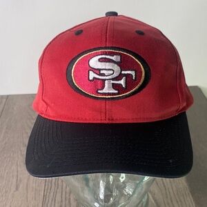 LOGO 7 Red and Black Kids Baseball Hat with Embroidered SF Logo